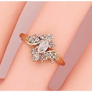 14K Diamond Wedding Engagement Ring REAL DIAMONDS